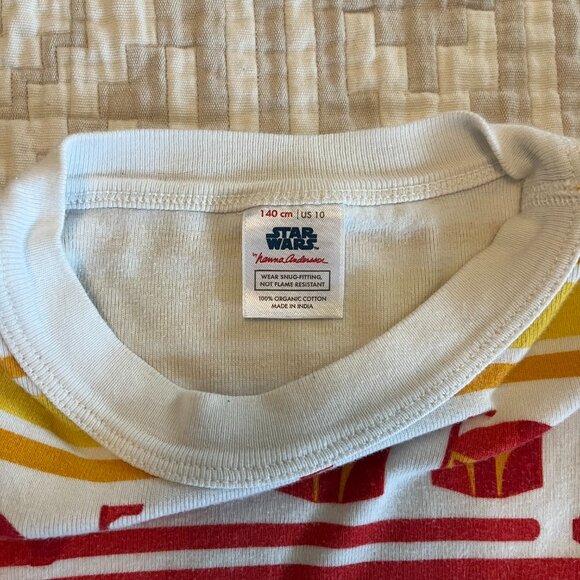 hanna andersson star wars pajama top "lightsaber stripe" rainbow, size 10/140cm - Picture 3 of 3
